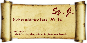 Szkenderovics Júlia névjegykártya
