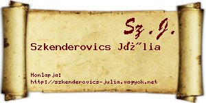 Szkenderovics Júlia névjegykártya